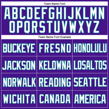 Загрузить изображение в средство просмотра галереи, Custom Purple White-Teal Mesh Authentic Throwback Baseball Jersey