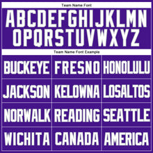 Загрузить изображение в средство просмотра галереи, Custom Purple White-Gray Mesh Authentic Throwback Baseball Jersey