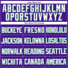 Загрузить изображение в средство просмотра галереи, Custom Purple Kelly Green-Gray Mesh Authentic Throwback Baseball Jersey