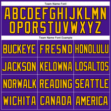 Загрузить изображение в средство просмотра галереи, Custom Purple Black-Gold Mesh Authentic Throwback Baseball Jersey