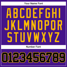 Загрузить изображение в средство просмотра галереи, Custom Purple Black-Gold Mesh Authentic Throwback Baseball Jersey