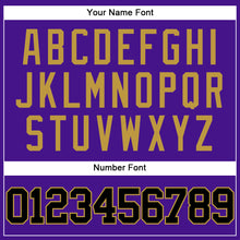 Загрузить изображение в средство просмотра галереи, Custom Purple Black-Old Gold Mesh Authentic Throwback Baseball Jersey