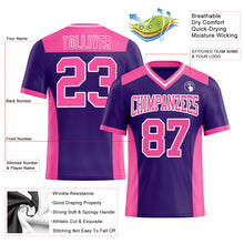 Загрузить изображение в средство просмотра галереи, Custom Purple Pink-White Authentic Football Jersey