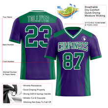 Загрузить изображение в средство просмотра галереи, Custom Purple Kelly Green-White Authentic Football Jersey