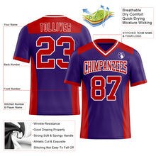 Загрузить изображение в средство просмотра галереи, Custom Purple Red-White Authentic Football Jersey