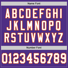 Загрузить изображение в средство просмотра галереи, Custom Purple White-Orange Mesh Authentic Throwback Football Jersey