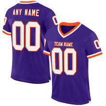Загрузить изображение в средство просмотра галереи, Custom Purple White-Orange Mesh Authentic Throwback Football Jersey