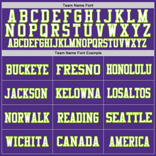Загрузить изображение в средство просмотра галереи, Custom Purple Neon Green-White Mesh Authentic Throwback Football Jersey