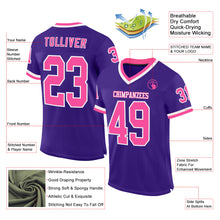 Загрузить изображение в средство просмотра галереи, Custom Purple Pink-White Mesh Authentic Throwback Football Jersey