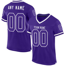 Загрузить изображение в средство просмотра галереи, Custom Purple White Mesh Authentic Throwback Football Jersey