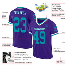 Загрузить изображение в средство просмотра галереи, Custom Purple Teal-White Mesh Authentic Throwback Football Jersey