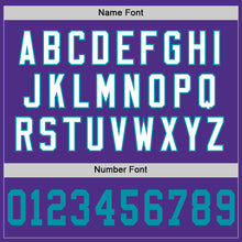 Загрузить изображение в средство просмотра галереи, Custom Purple Teal-White Mesh Authentic Throwback Football Jersey