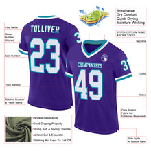 Загрузить изображение в средство просмотра галереи, Custom Purple White-Teal Mesh Authentic Throwback Football Jersey