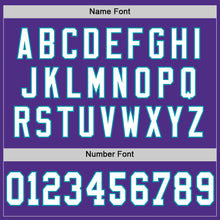 Загрузить изображение в средство просмотра галереи, Custom Purple White-Teal Mesh Authentic Throwback Football Jersey