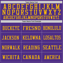 Загрузить изображение в средство просмотра галереи, Custom Purple Gold Mesh Authentic Throwback Football Jersey