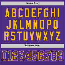 Загрузить изображение в средство просмотра галереи, Custom Purple Gold Mesh Authentic Throwback Football Jersey