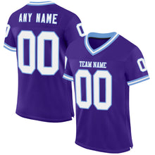 Загрузить изображение в средство просмотра галереи, Custom Purple White-Light Blue Mesh Authentic Throwback Football Jersey