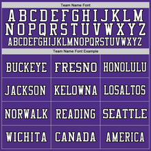 Загрузить изображение в средство просмотра галереи, Custom Purple White-Black Mesh Authentic Throwback Football Jersey