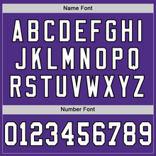 Загрузить изображение в средство просмотра галереи, Custom Purple White-Black Mesh Authentic Throwback Football Jersey
