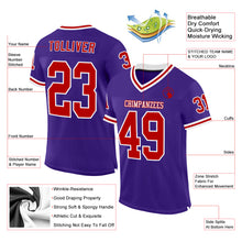 Загрузить изображение в средство просмотра галереи, Custom Purple Red-White Mesh Authentic Throwback Football Jersey