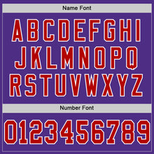 Загрузить изображение в средство просмотра галереи, Custom Purple Red-White Mesh Authentic Throwback Football Jersey
