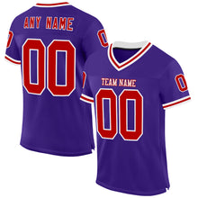 Загрузить изображение в средство просмотра галереи, Custom Purple Red-White Mesh Authentic Throwback Football Jersey