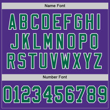 Загрузить изображение в средство просмотра галереи, Custom Purple Kelly Green-White Mesh Authentic Throwback Football Jersey