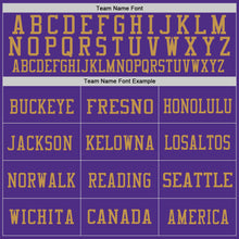 Load image into Gallery viewer, Custom Purple Old Gold-Black Mesh Authentic Throwback Football Jersey
