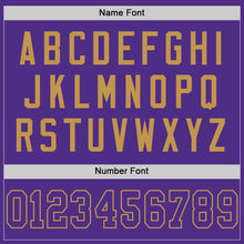 Load image into Gallery viewer, Custom Purple Old Gold-Black Mesh Authentic Throwback Football Jersey