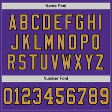 Load image into Gallery viewer, Custom Purple Old Gold-Black Mesh Authentic Throwback Football Jersey