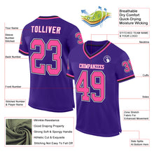 Загрузить изображение в средство просмотра галереи, Custom Purple Pink-Black Mesh Authentic Throwback Football Jersey