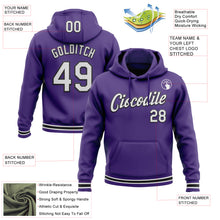 Load image into Gallery viewer, Custom Stitched Purple White-Black Sports Pullover Sweatshirt Hoodie