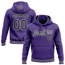 Загрузить изображение в средство просмотра галереи, Custom Stitched Purple Black-White Sports Pullover Sweatshirt Hoodie