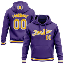 Загрузить изображение в средство просмотра галереи, Custom Stitched Purple Gold-White Sports Pullover Sweatshirt Hoodie