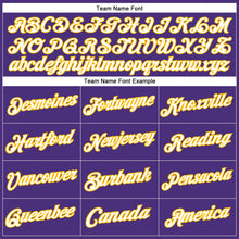 Load image into Gallery viewer, Custom Stitched Purple White-Gold Sports Pullover Sweatshirt Hoodie