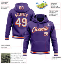 Laden Sie das Bild in den Galerie-Viewer, Custom Stitched Purple White-Orange Sports Pullover Sweatshirt Hoodie
