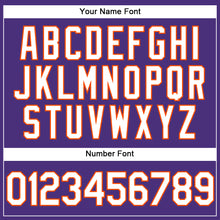 Laden Sie das Bild in den Galerie-Viewer, Custom Stitched Purple White-Orange Sports Pullover Sweatshirt Hoodie