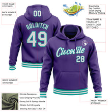 Laden Sie das Bild in den Galerie-Viewer, Custom Stitched Purple White-Aqua Sports Pullover Sweatshirt Hoodie