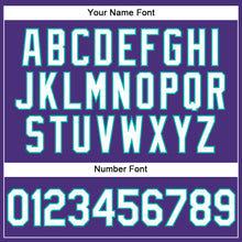 Laden Sie das Bild in den Galerie-Viewer, Custom Stitched Purple White-Aqua Sports Pullover Sweatshirt Hoodie