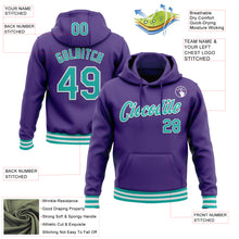 Загрузить изображение в средство просмотра галереи, Custom Stitched Purple Aqua-White Sports Pullover Sweatshirt Hoodie