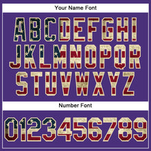 Load image into Gallery viewer, Custom Stitched Purple Vintage USA Flag Cream-Black Sports Pullover Sweatshirt Hoodie