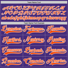 Charger l'image dans la galerie, Custom Purple Orange-White Hockey Lace Neck Jersey