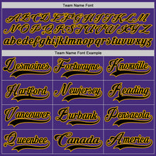 Charger l'image dans la galerie, Custom Purple Black-Gold Hockey Lace Neck Jersey