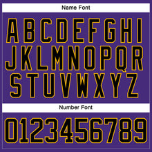 Charger l'image dans la galerie, Custom Purple Black-Gold Hockey Lace Neck Jersey