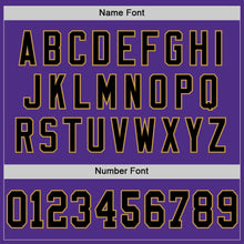 Load image into Gallery viewer, Custom Purple Black-Old Gold Mesh Authentic Throwback Football Jersey