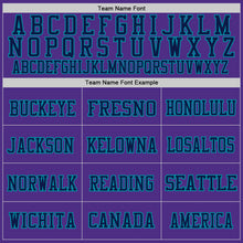 Load image into Gallery viewer, Custom Purple Navy-Teal Mesh Authentic Throwback Football Jersey