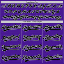 Загрузить изображение в средство просмотра галереи, Custom Purple Black-Gray Authentic Throwback Baseball Jersey