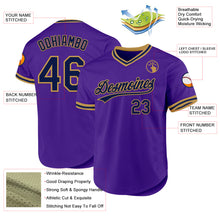 Загрузить изображение в средство просмотра галереи, Custom Purple Navy-Old Gold Authentic Throwback Baseball Jersey