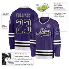 Charger l'image dans la galerie, Custom Purple Black-White Hockey Jersey