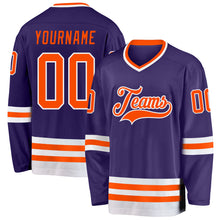 Charger l'image dans la galerie, Custom Purple Orange-White Hockey Jersey